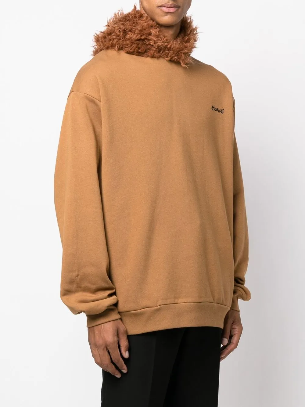  Marni Hoodie Mit Logo Stickerei   Braun 