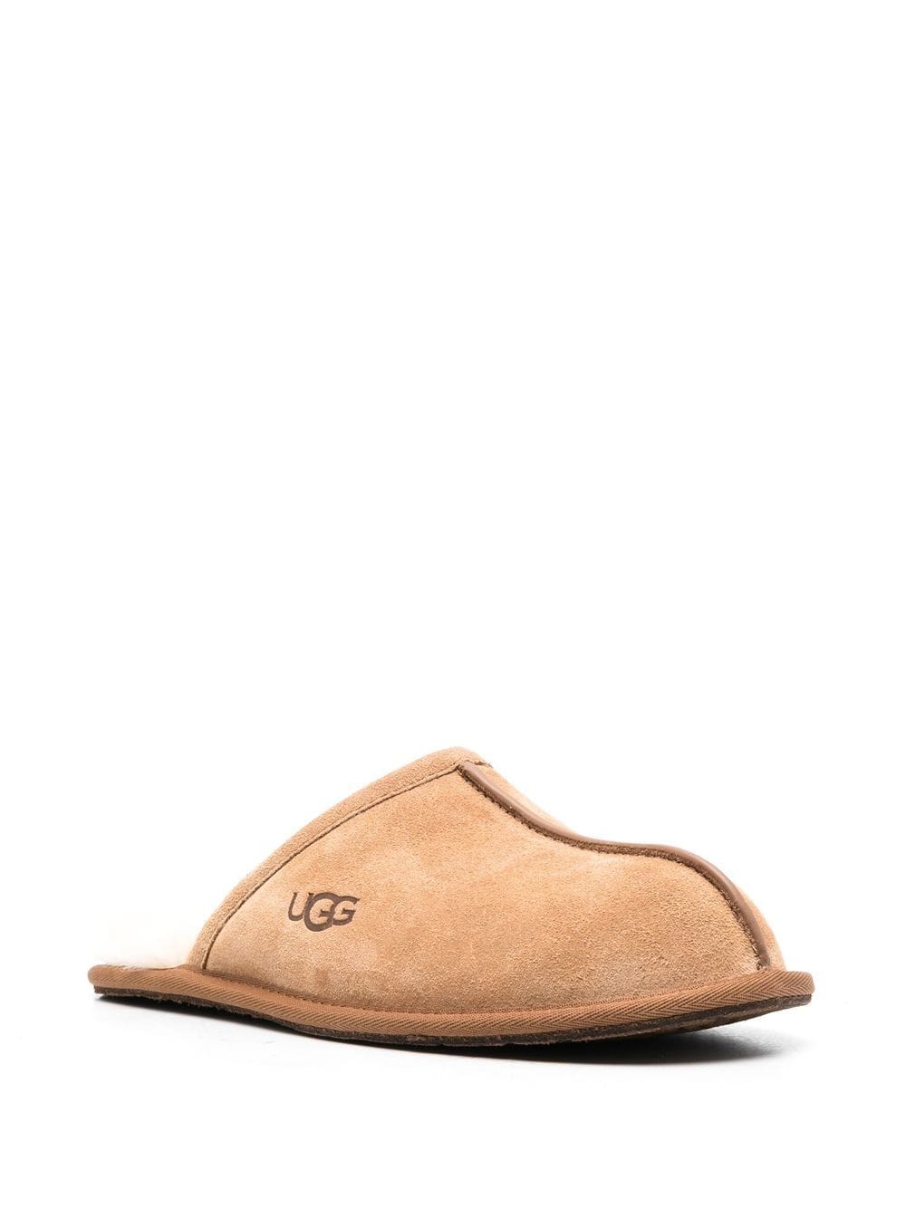 Brown Shearling-lined suede slippers Farfetch Men Shoes Slippers 