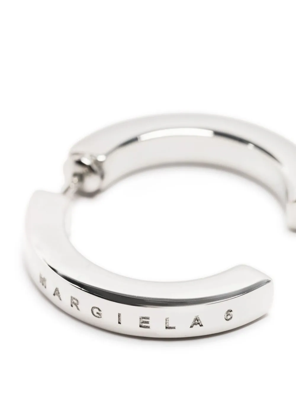 logo-engraved hoop earrings