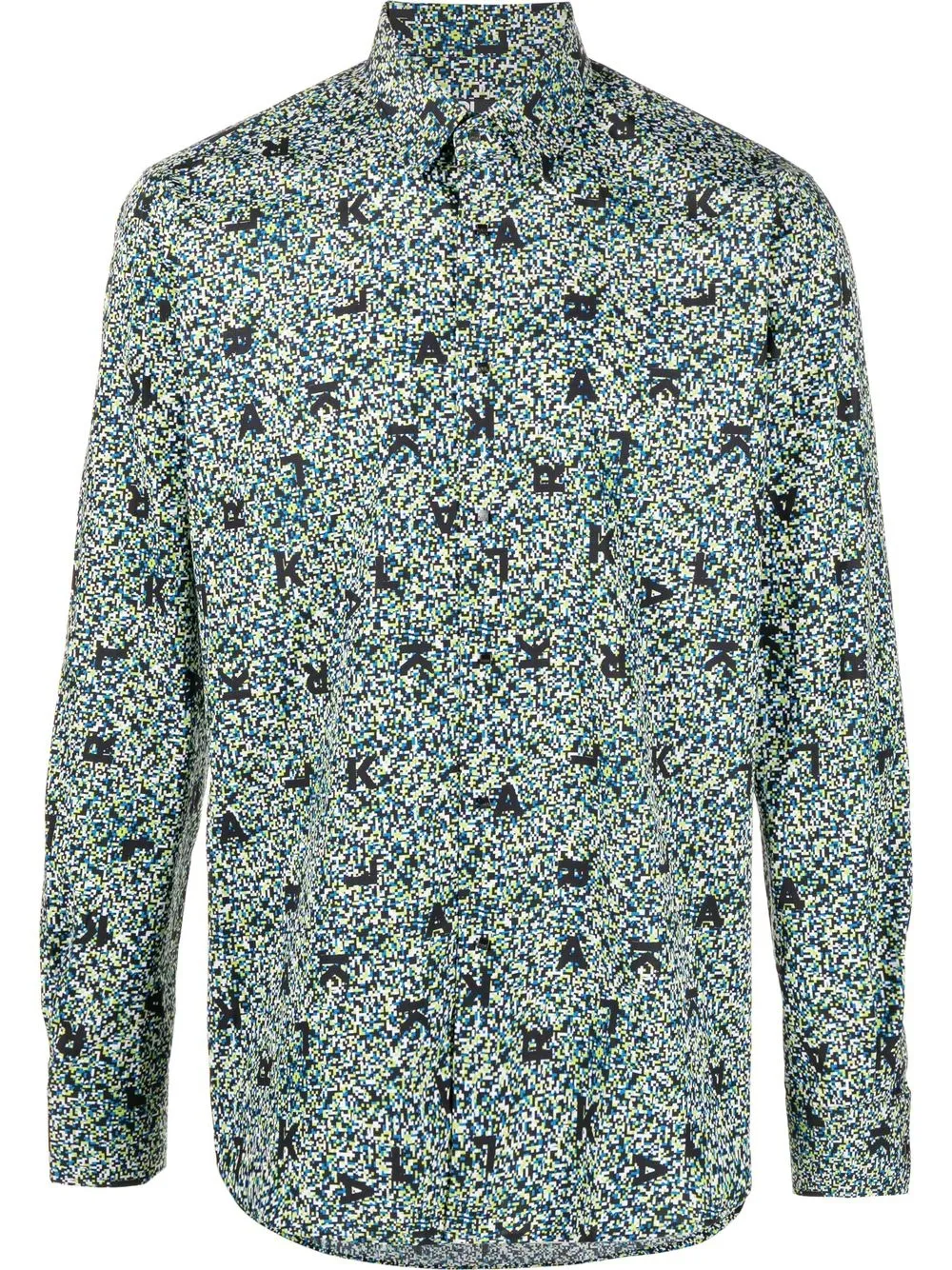 

Karl Lagerfeld pixel-print long-sleeve shirt - Black