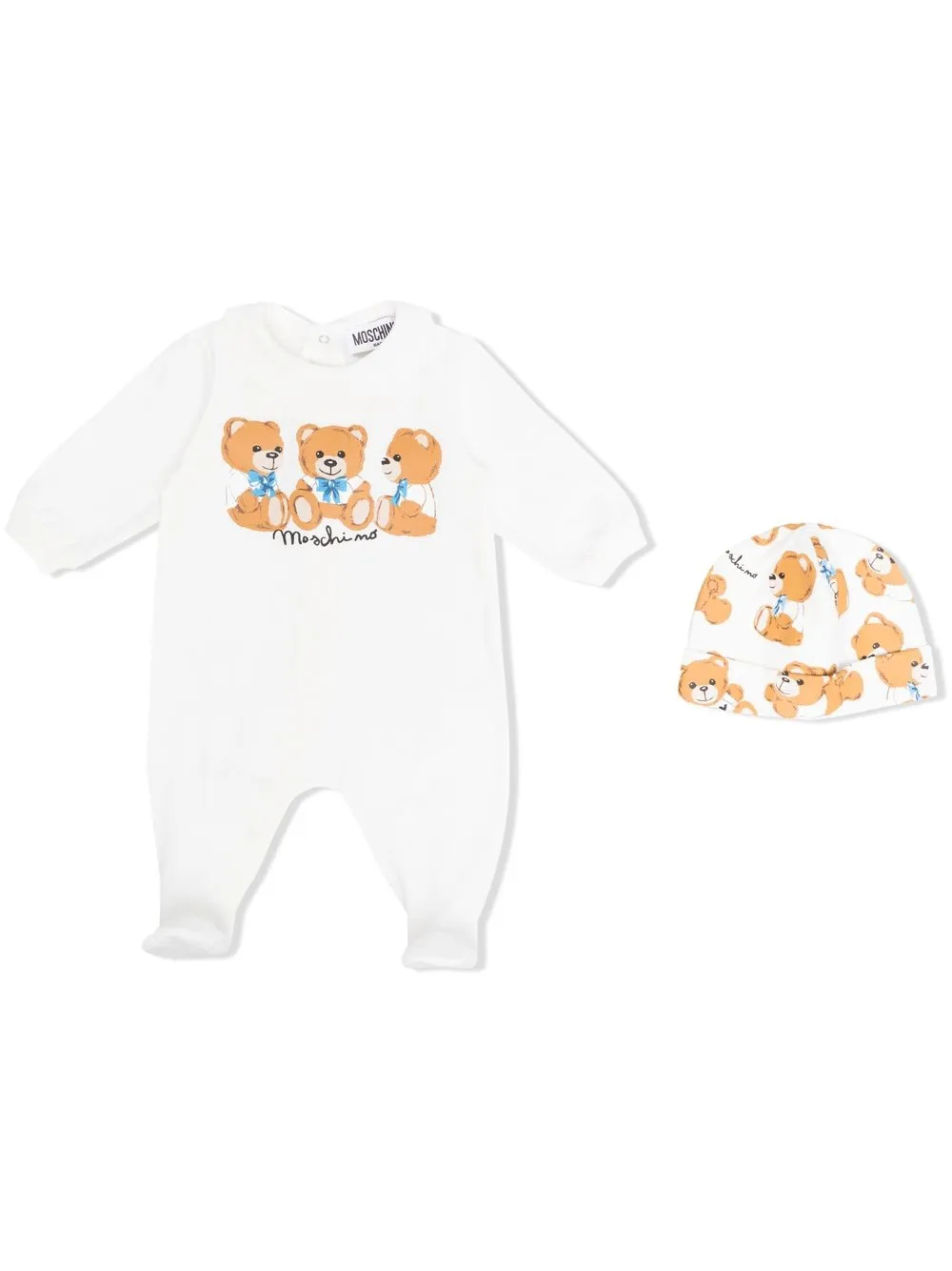 

Moschino Kids set de mameluco con motivo teddy bear - Blanco