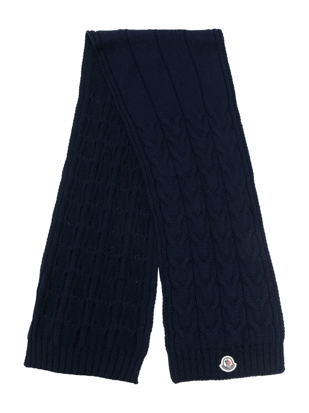 

Moncler Enfant virgin-wool logo-patch scarf - Blue