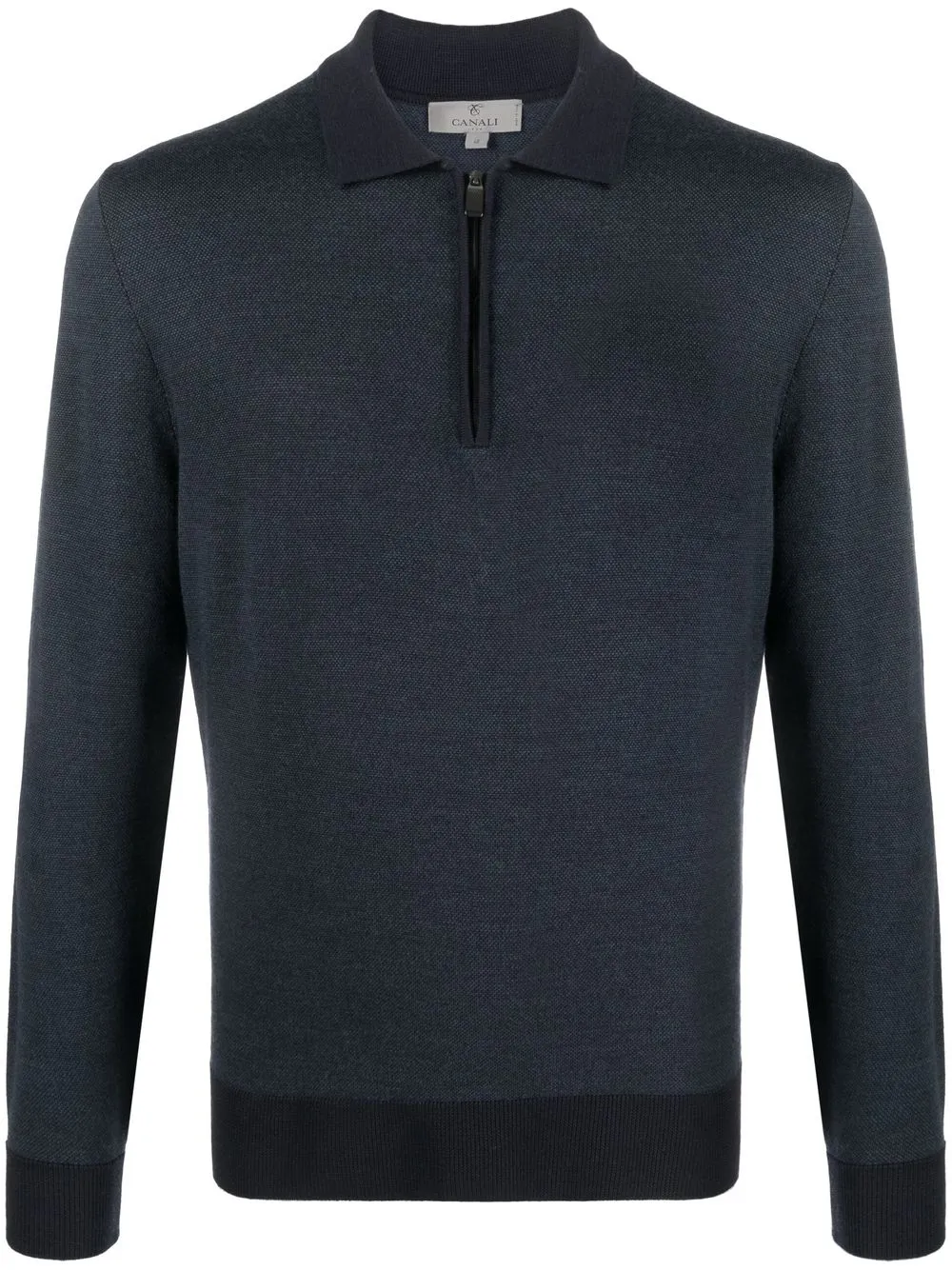 

Canali fine-knit wool polo jumper - Blue