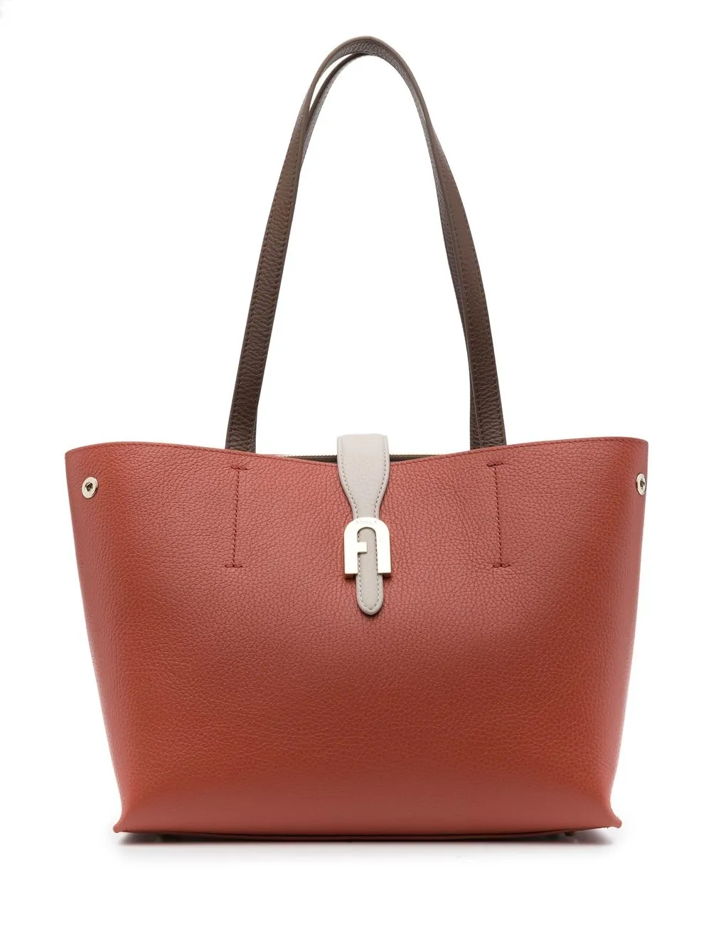 

Furla tote con placa del logo - Naranja