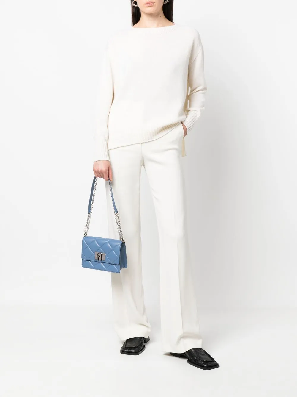 small white hand bag