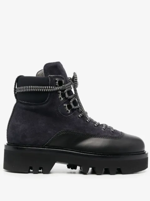 Furla botas con agujetas y paneles