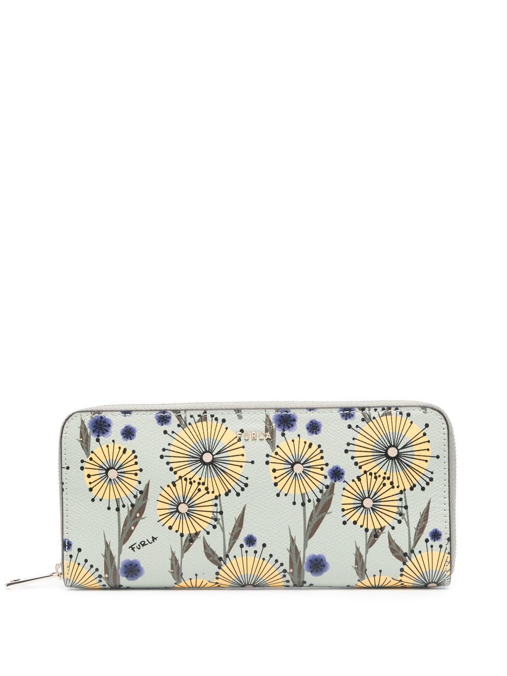 

Furla floral-print zip-around wallet - Green