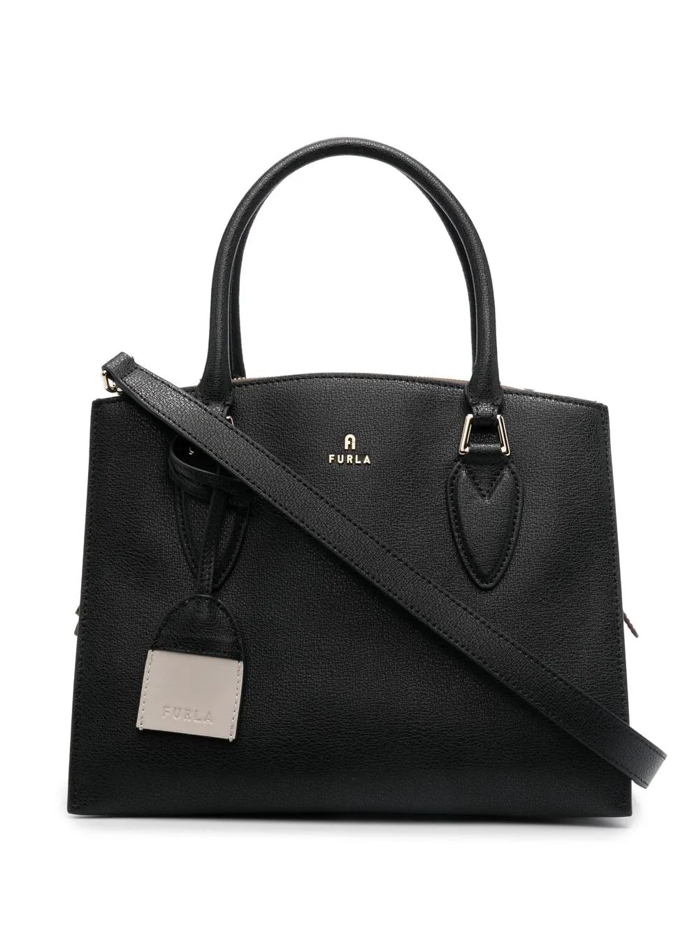 

Furla tote con placa del logo - Negro