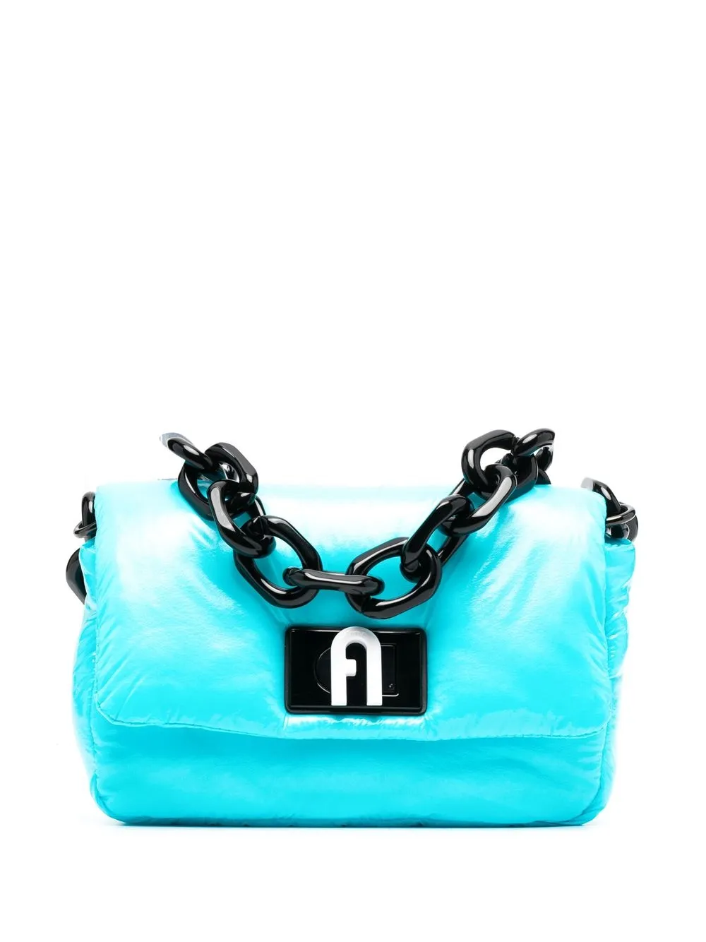 

Furla bolsa de hombro capitonada con cadena - Azul