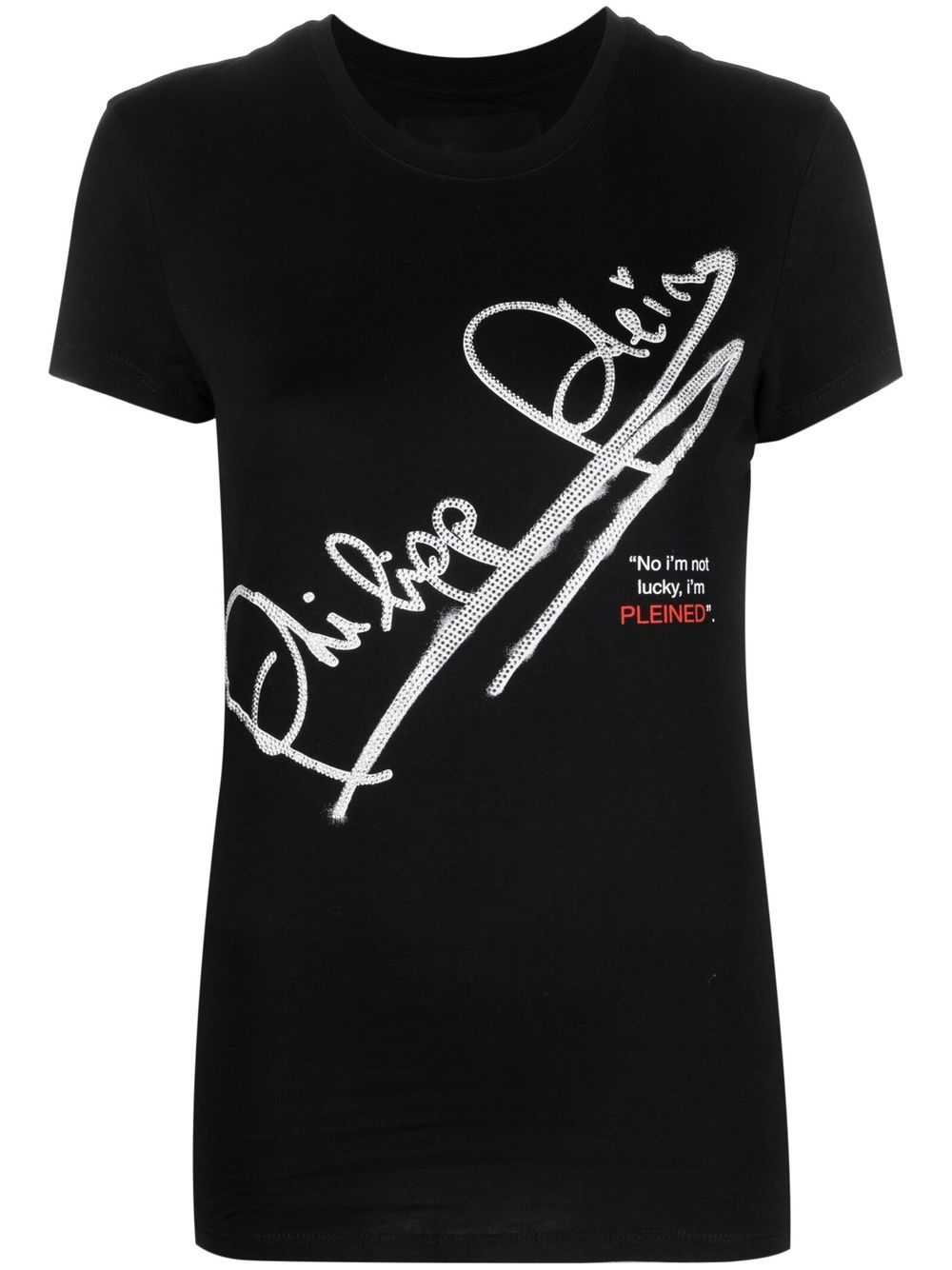 Philipp Plein Ss Signature Cotton T-shirt In 黑色