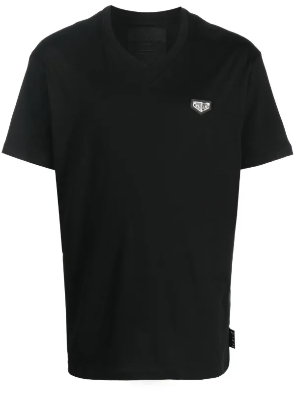 Philipp Plein ロゴ Vネック Tシャツ | ブラック | FARFETCH JP