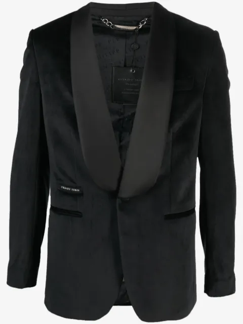 Philipp Plein single-breasted velvet blazer