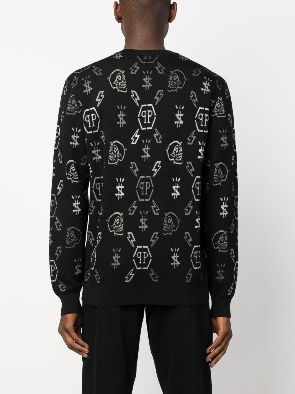 Philipp Plein LS jacquard monogram jumper Men