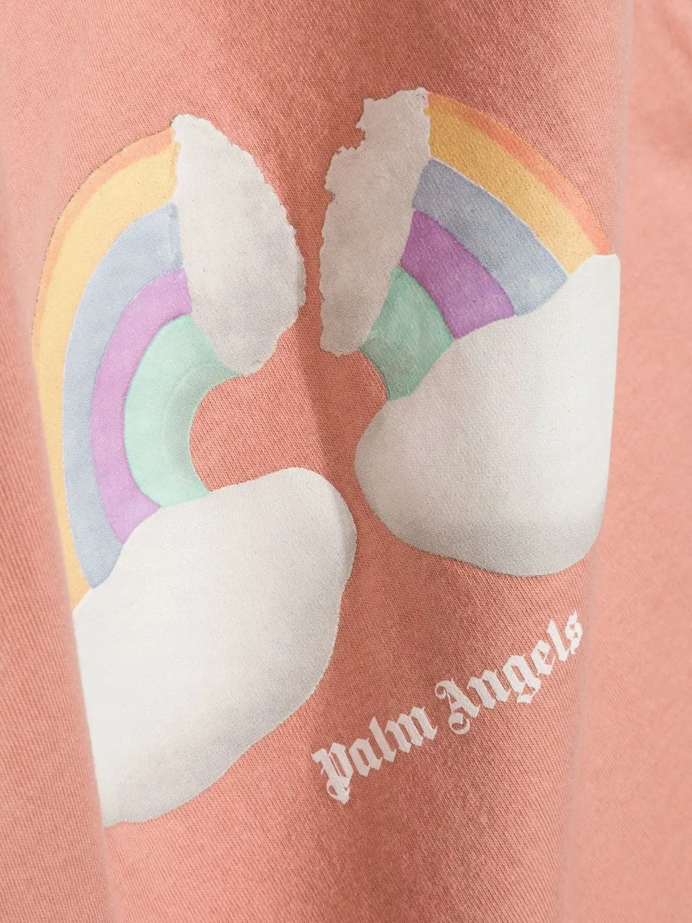  Palm Angels Kids T Shirt Mit Grafischem Print   Rosa 