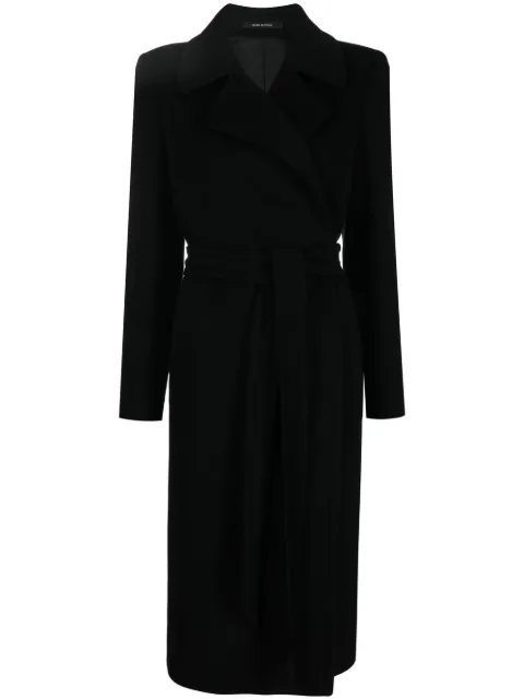 Tagliatore belted single-breasted long coat