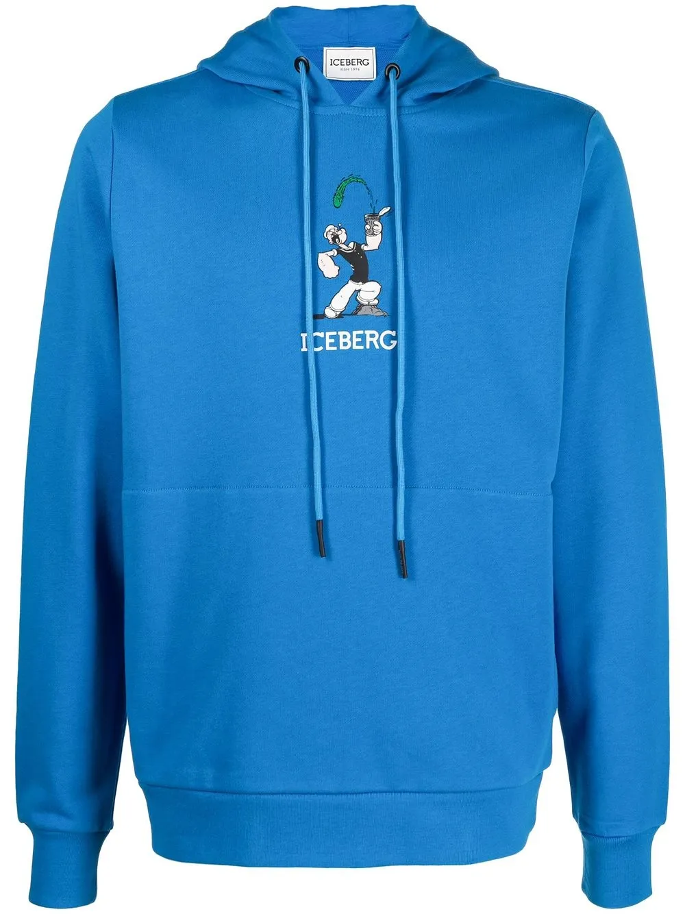 

Iceberg Popeye-print cotton hoodie - Blue