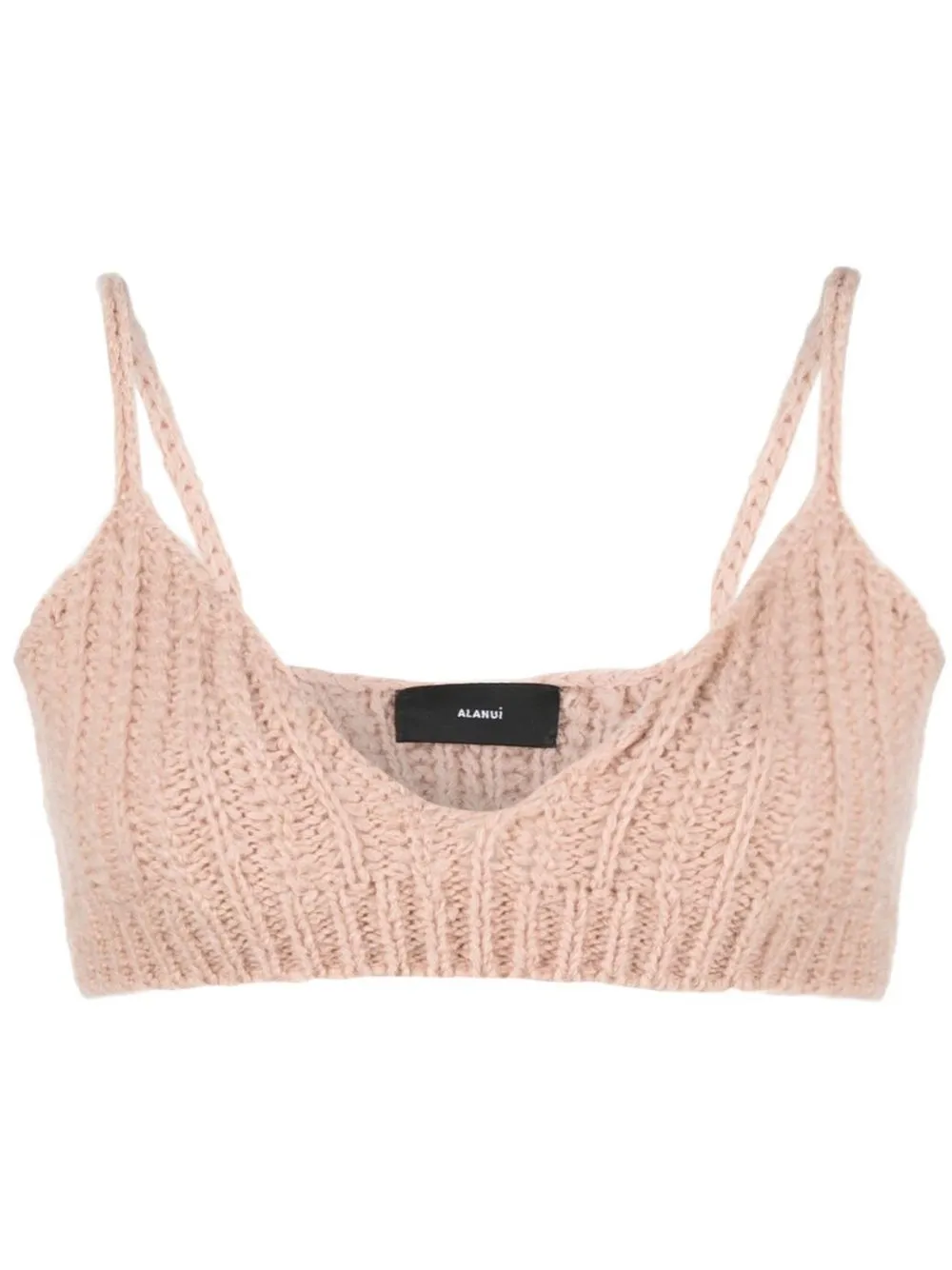 

Alanui V-neck knitted bralette - Pink