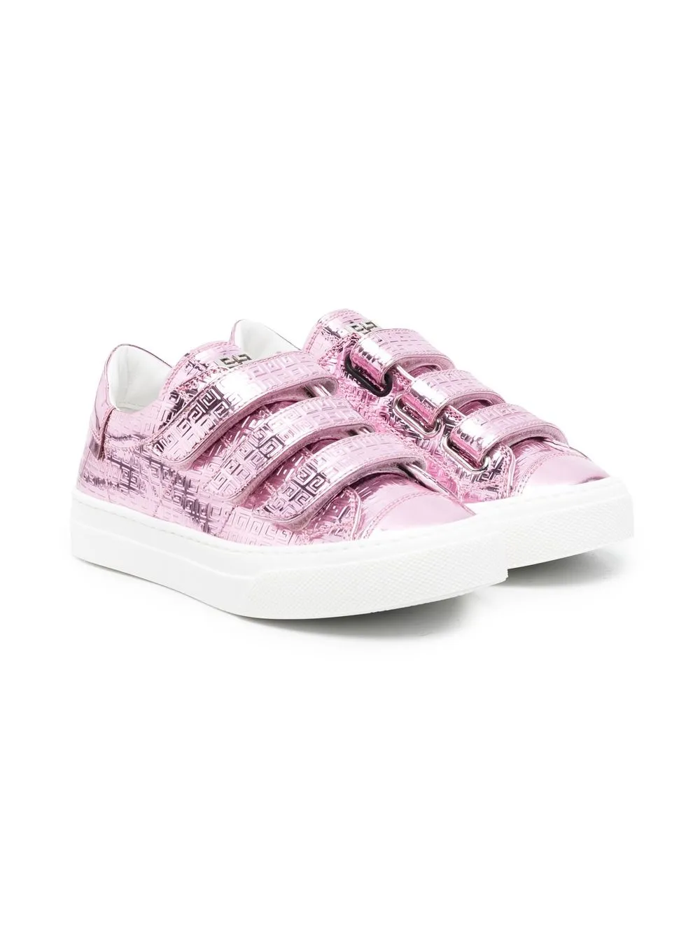 

Givenchy Kids tenis metalizados con cierre autoadherente - Rosado