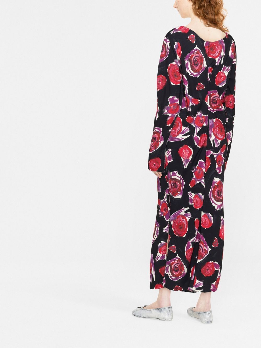 Marni rose print long dress Women