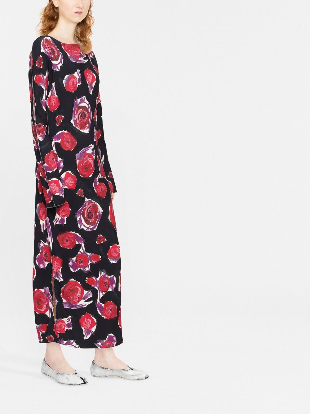 Marni rose print long dress Women