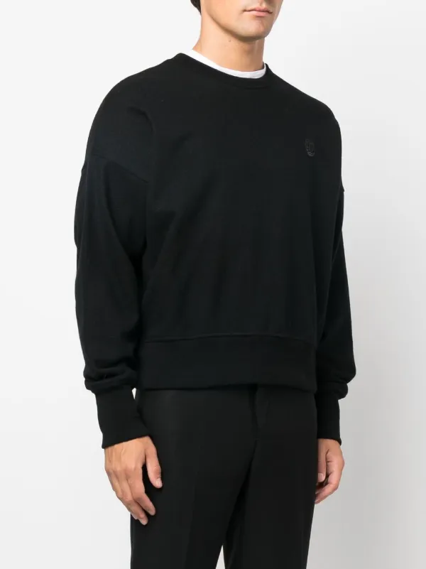 Alexander McQueen logo-patch Wool Sweatshirt | Black | FARFETCH