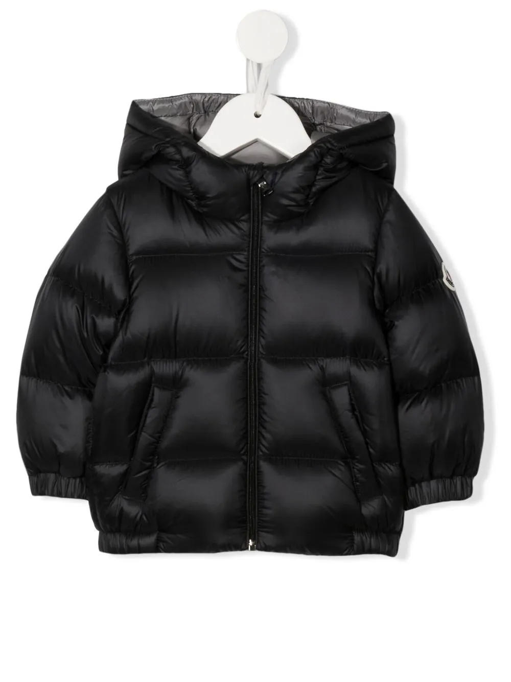 

Moncler Enfant padded logo-patch coat - Black