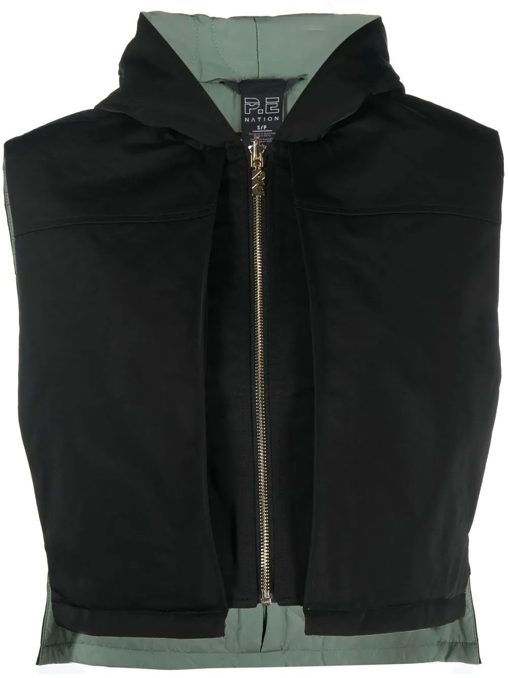 

P.E Nation cropped zipped-up gilet - Black