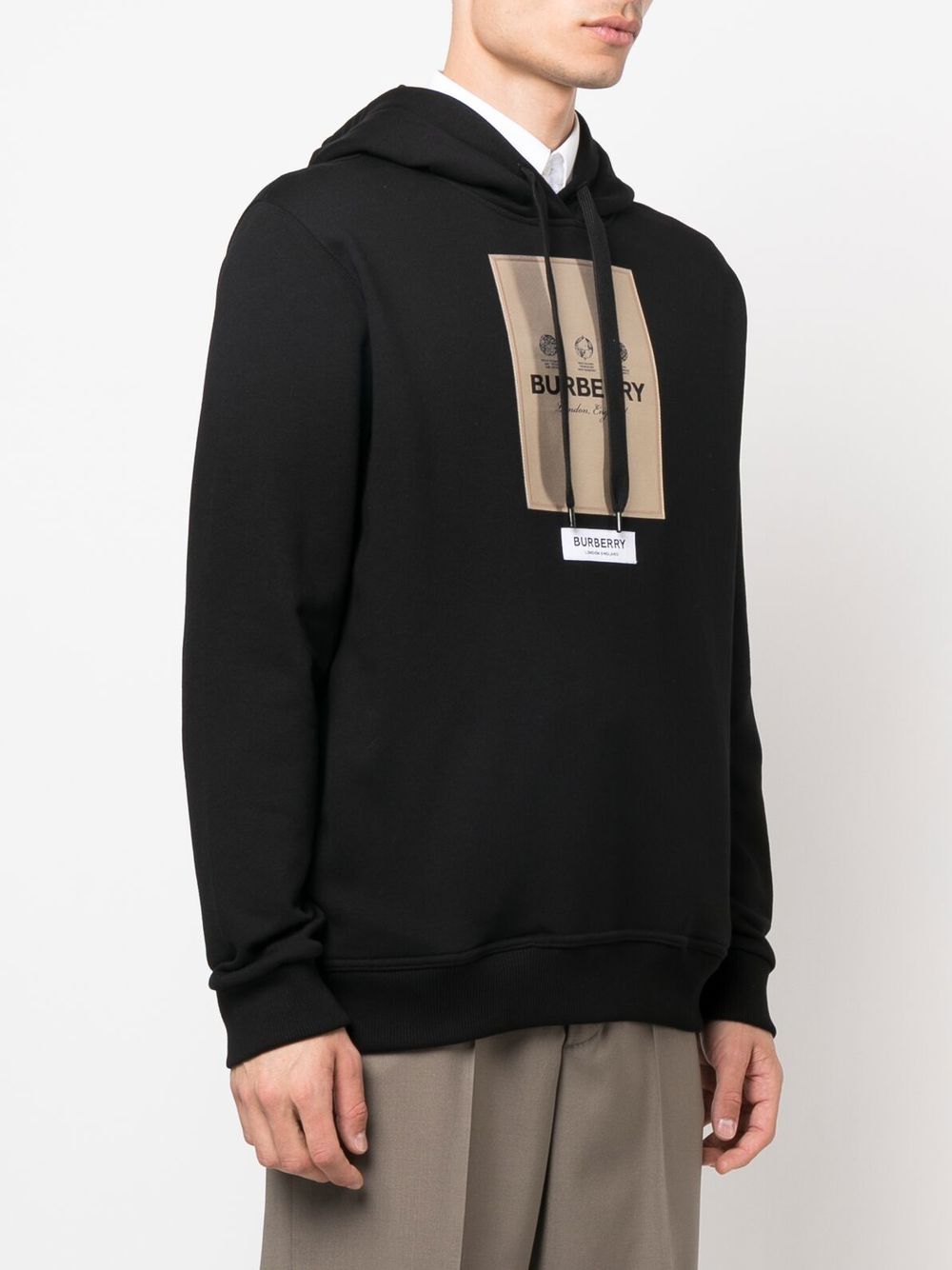 Burberry logo-patch long-sleeve Hoodie - Farfetch