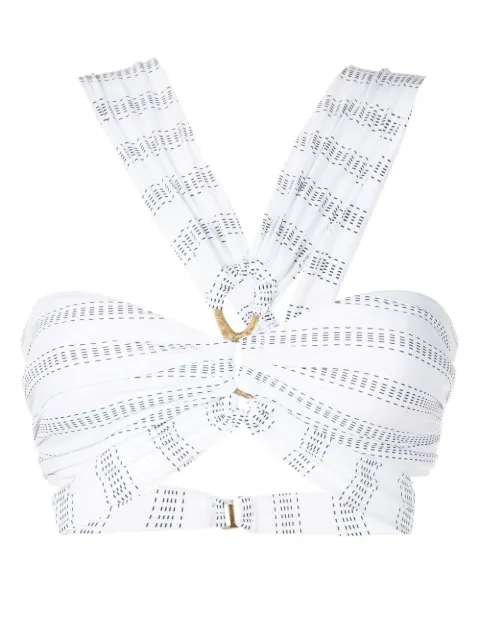 Amir Slama top de bikini con rayas estampadas