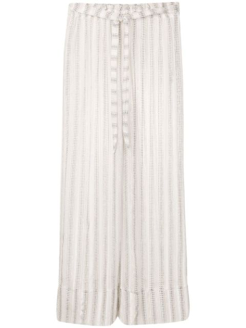 Amir Slama stripe-print tie-waist palazzo pants