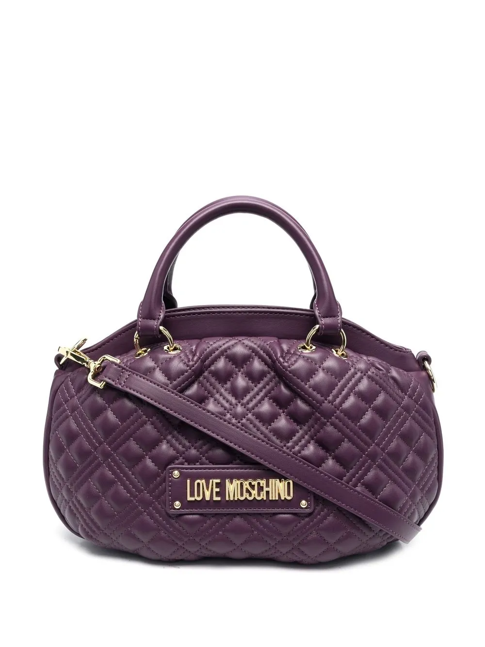 

Love Moschino bolsa capitonada con letras del logo - Morado