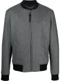 Billionaire embroidered-logo bomber jacket - Grey