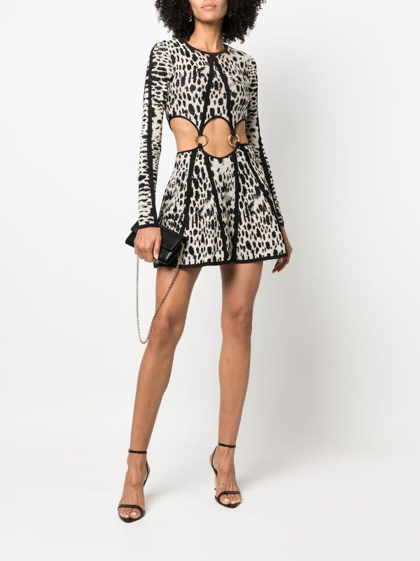 animal print cut out dress