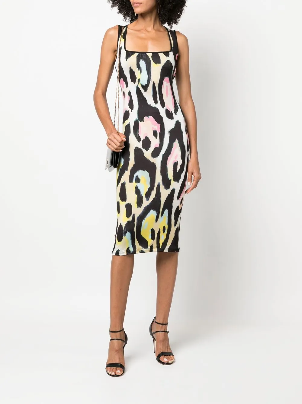 Roberto Cavalli Midi-jurk met luipaardprint - Wit