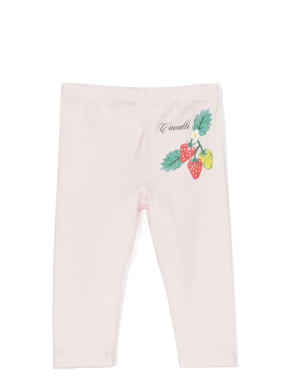 Shop Roberto Cavalli Junior Strawberry And Butterfly-print Leggings In Pink