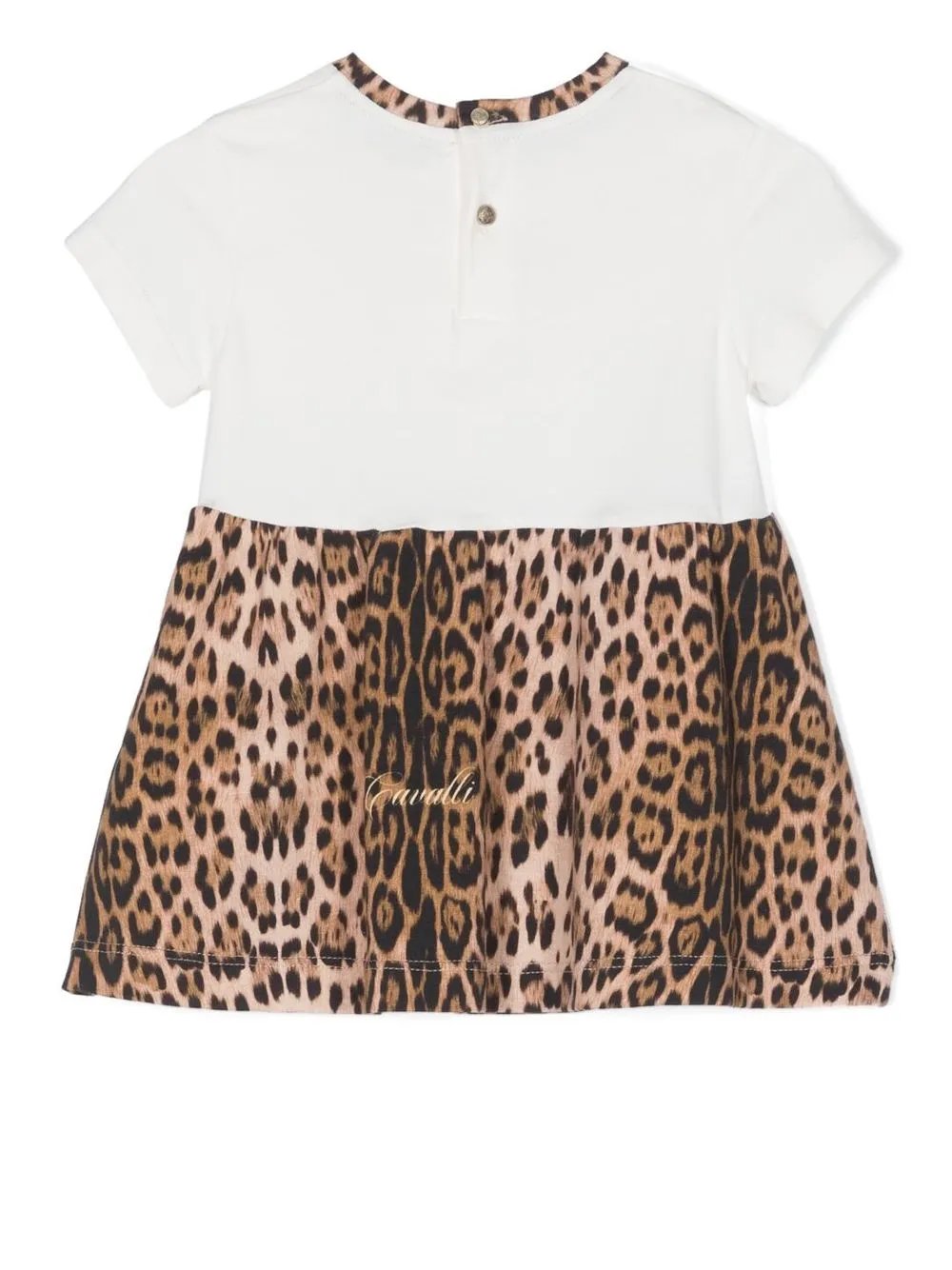 Roberto Cavalli Junior Jurk met luipaardprint - Wit