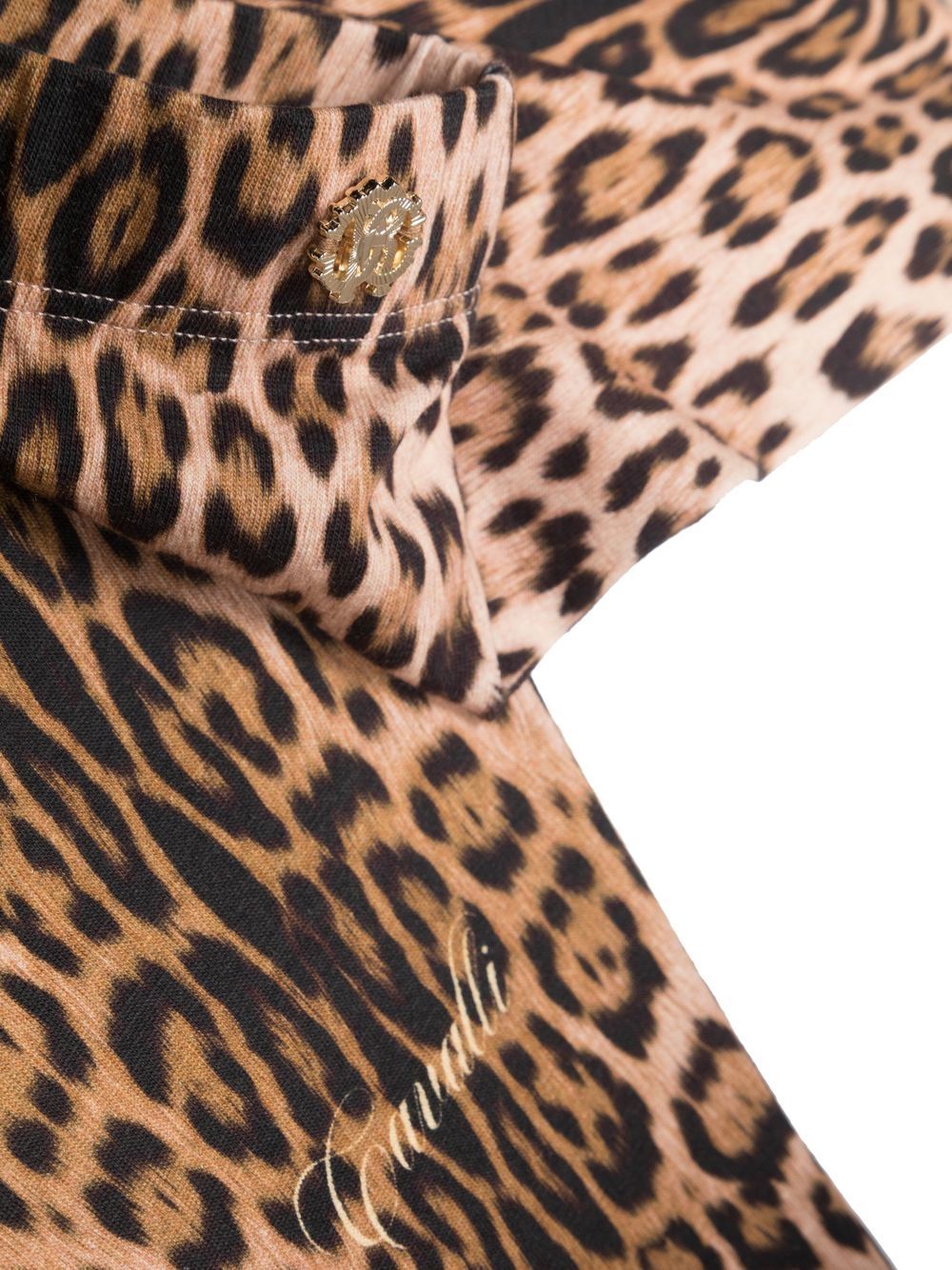 Shop Roberto Cavalli Junior Leopard-print Leggings In Brown