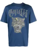 Roberto Cavalli Panther-print cotton T-shirt - Blue
