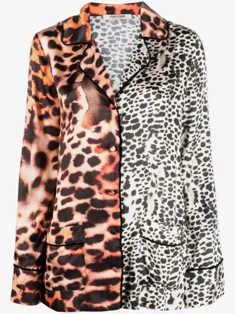 Roberto Cavalli animal-print silk-blend shirt jacket