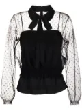 RED Valentino polka dot transparent blouse - Black