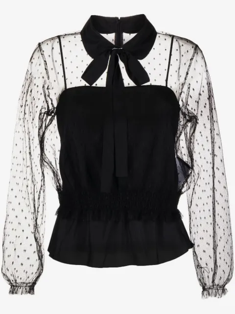 RED Valentino polka dot transparent blouse