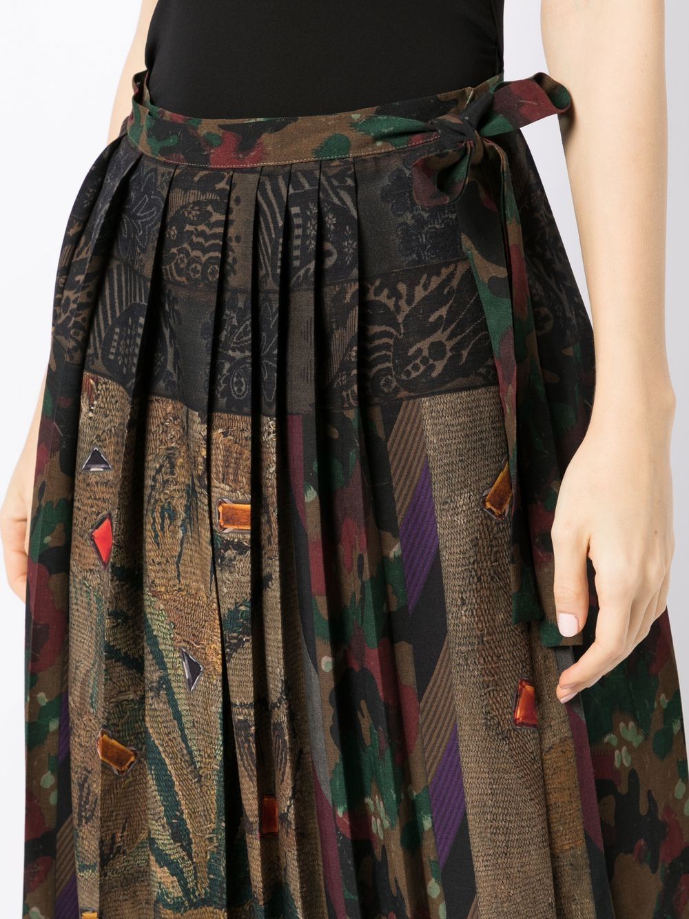 Shop Pierre-louis Mascia Gonna Mix-print Pleated Maxi Skirt In Multicolour
