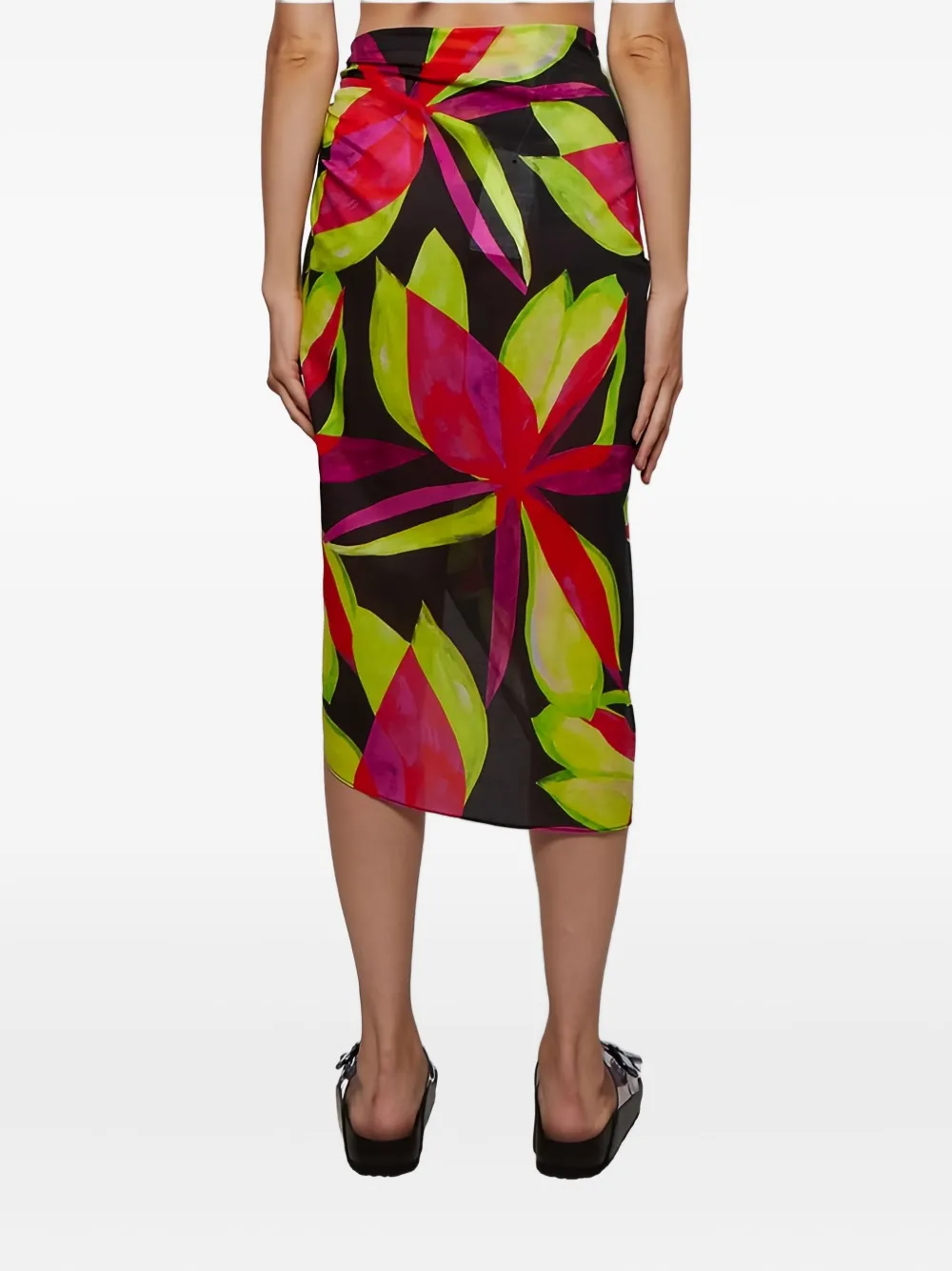 Louisa Ballou Floral-pattern Midi Skirt In Multi