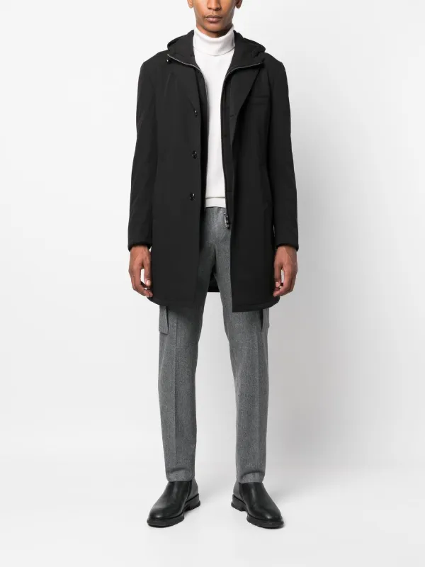 Corneliani single-breasted Hooded Lightweight Jacket | Black | FARFETCH