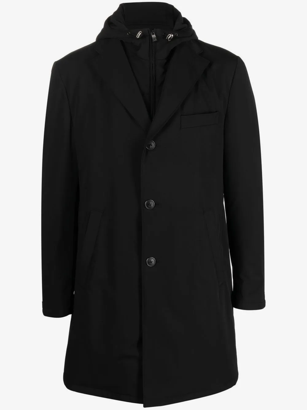 Corneliani single-breasted hooded lightweight jacket | Black | Image 1
