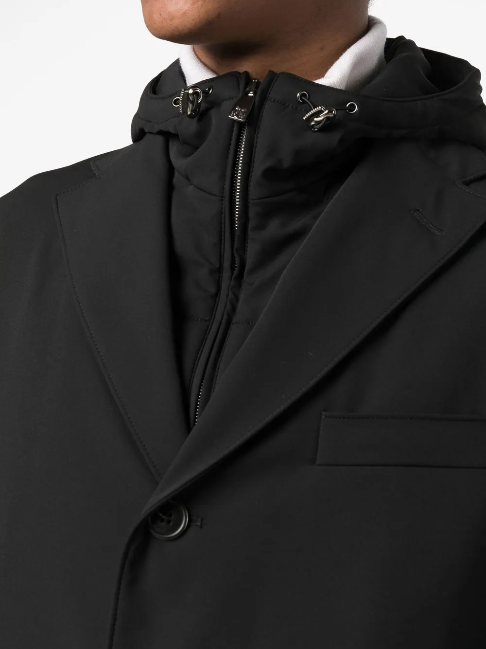 Corneliani single-breasted Hooded Lightweight Jacket | Black