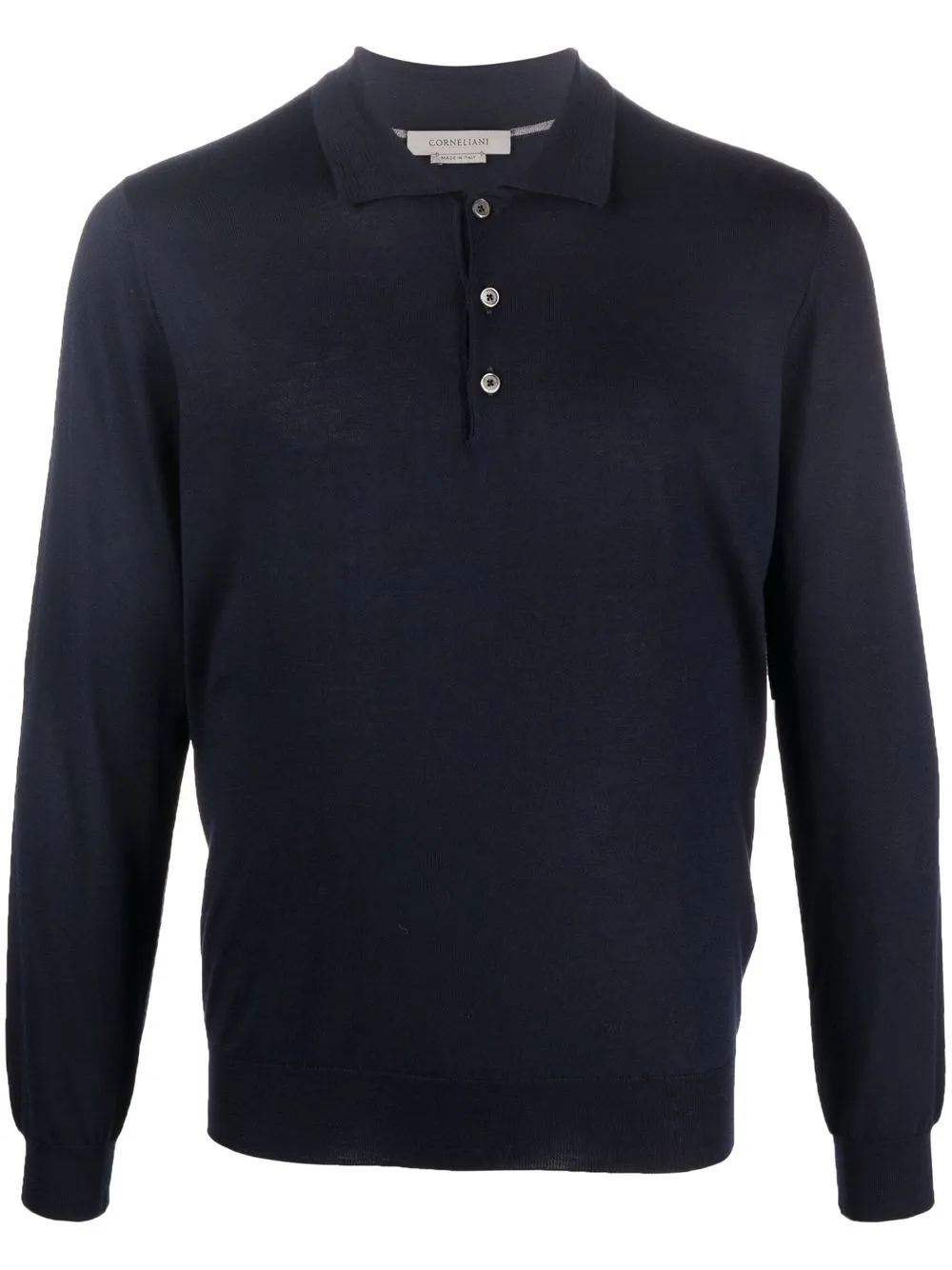 long-sleeve wool polo shirt