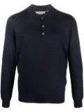 Corneliani long-sleeve wool polo shirt - Blue
