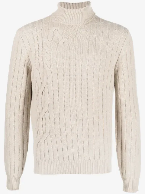 Corneliani cable-knit roll-neck jumper 