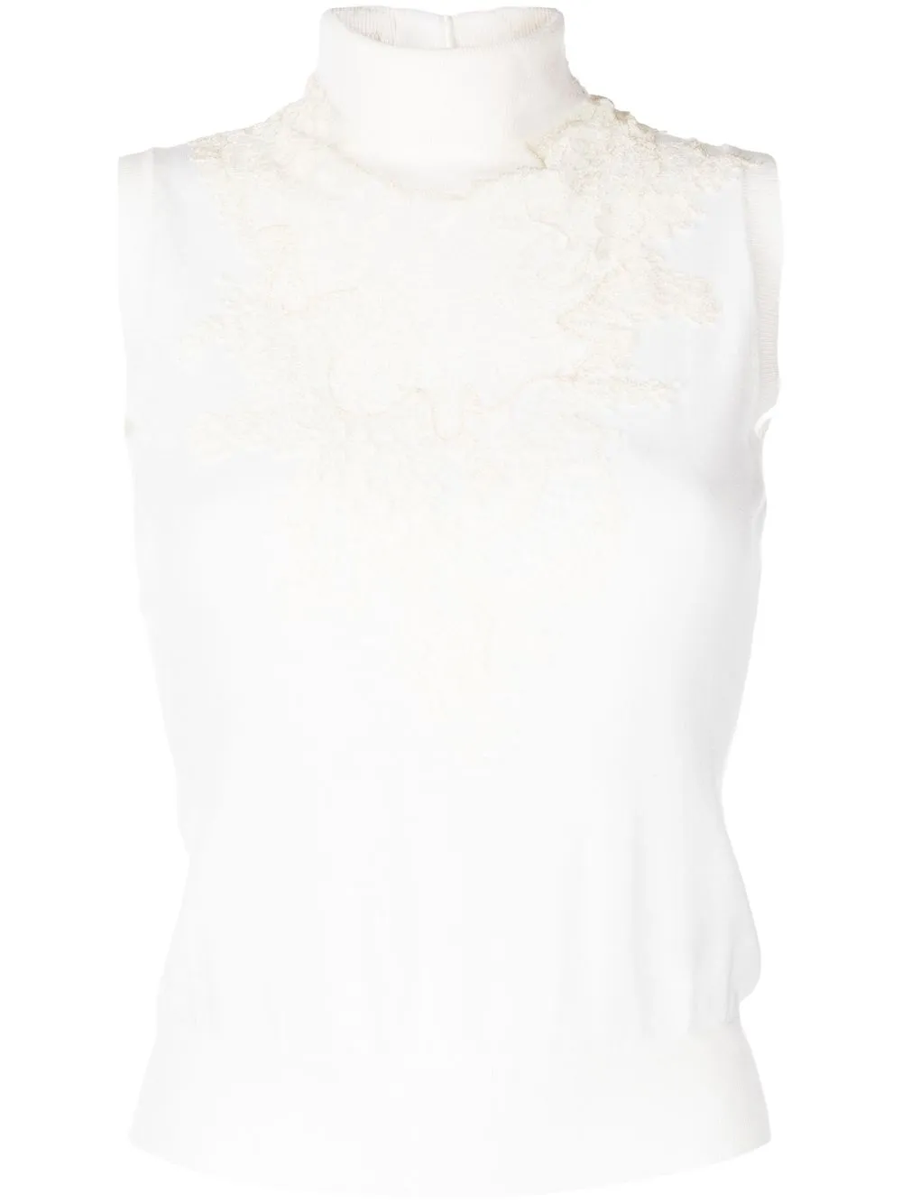 

Ermanno Scervino top sin mangas con cuello vuelto - Blanco
